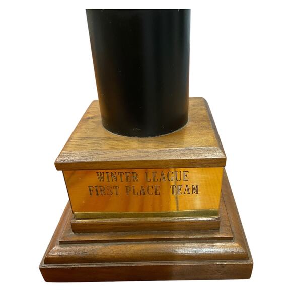 Vintage Winter League Shooting Trophy First Place Team Pistol Marksman Award - Picture 2 of 7